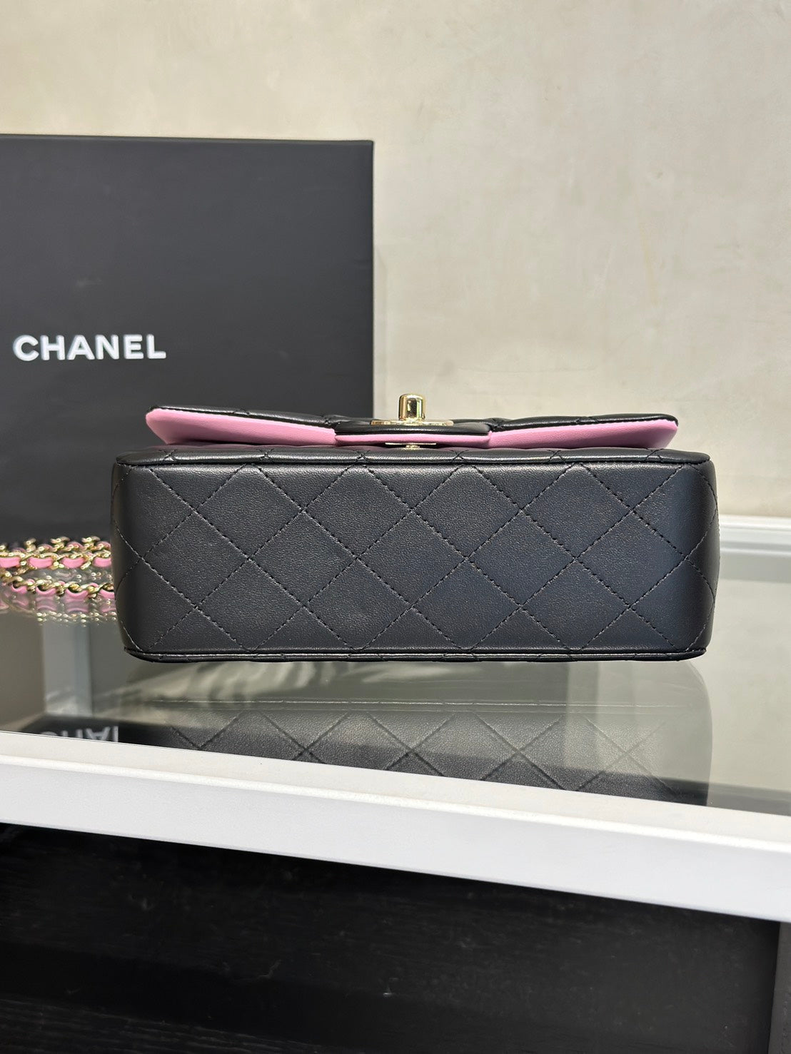 CHANEL 23P Handle Mini CF20 - 黑拚粉金