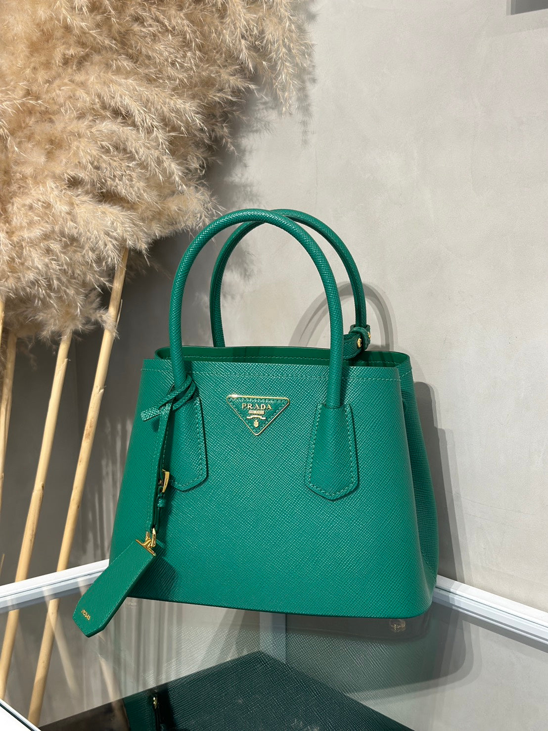PRADA Double Saffiano手提包 - 綠