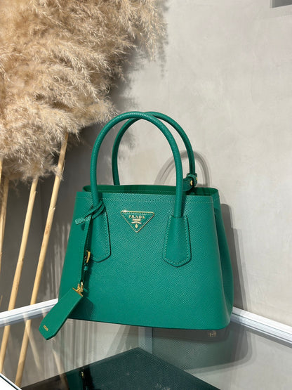 PRADA Double Saffiano手提包 - 綠