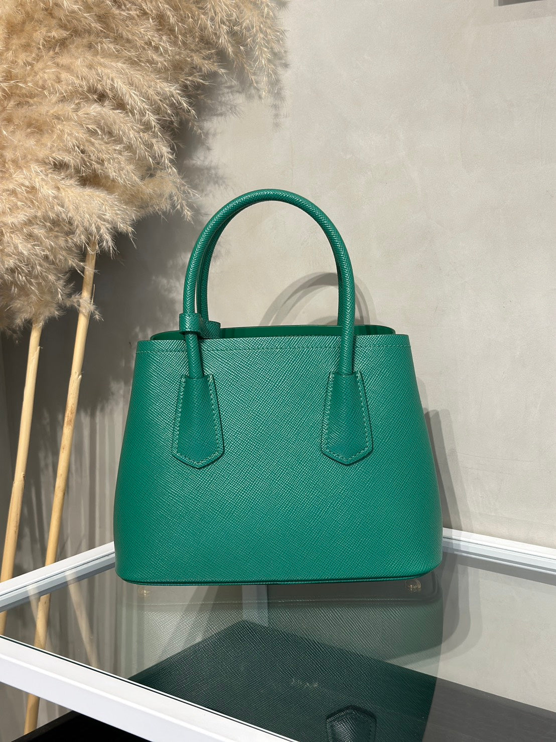 PRADA Double Saffiano手提包 - 綠