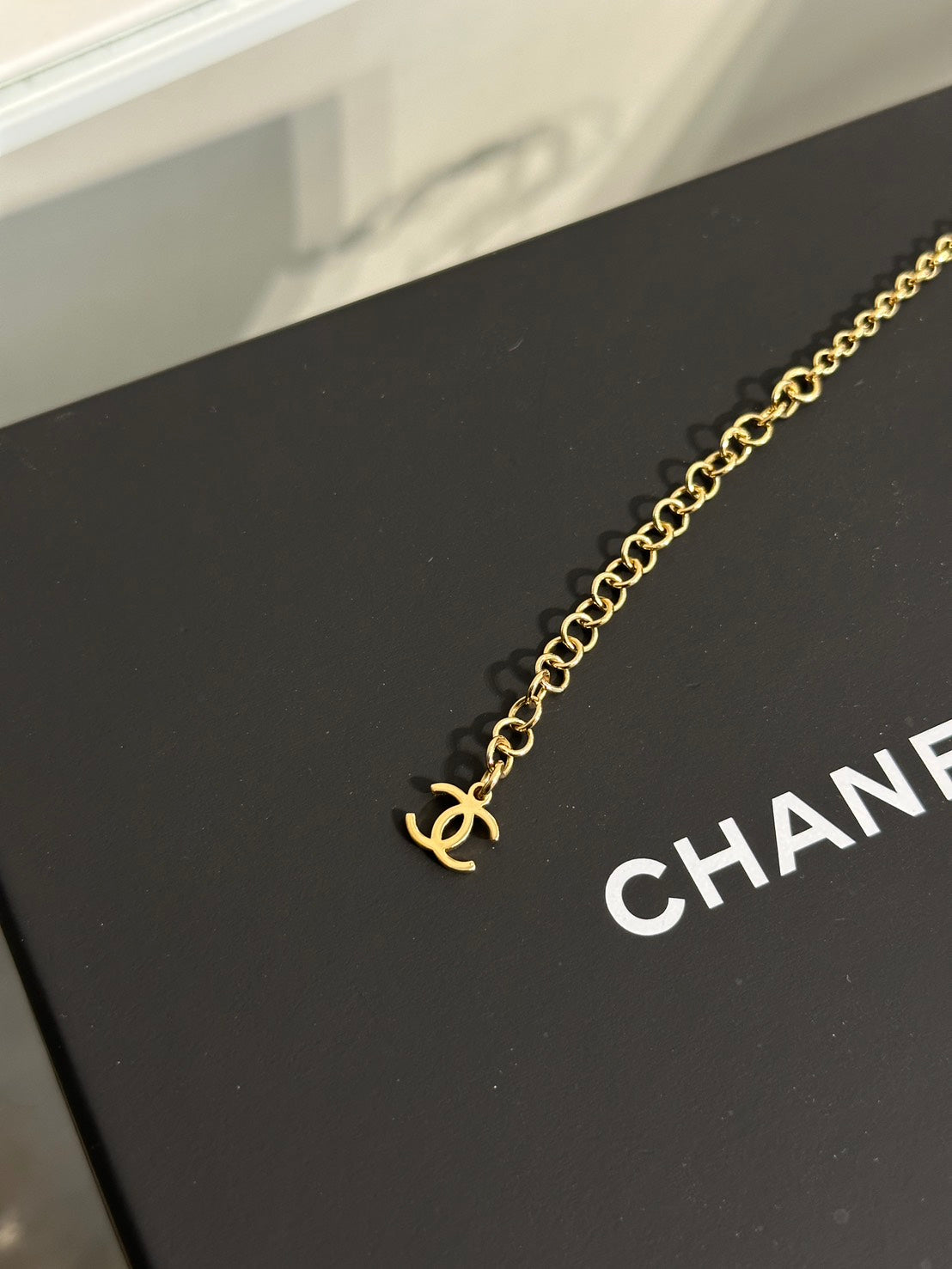 CHANEL 24P黑白琺瑯方塊雙C頸鍊