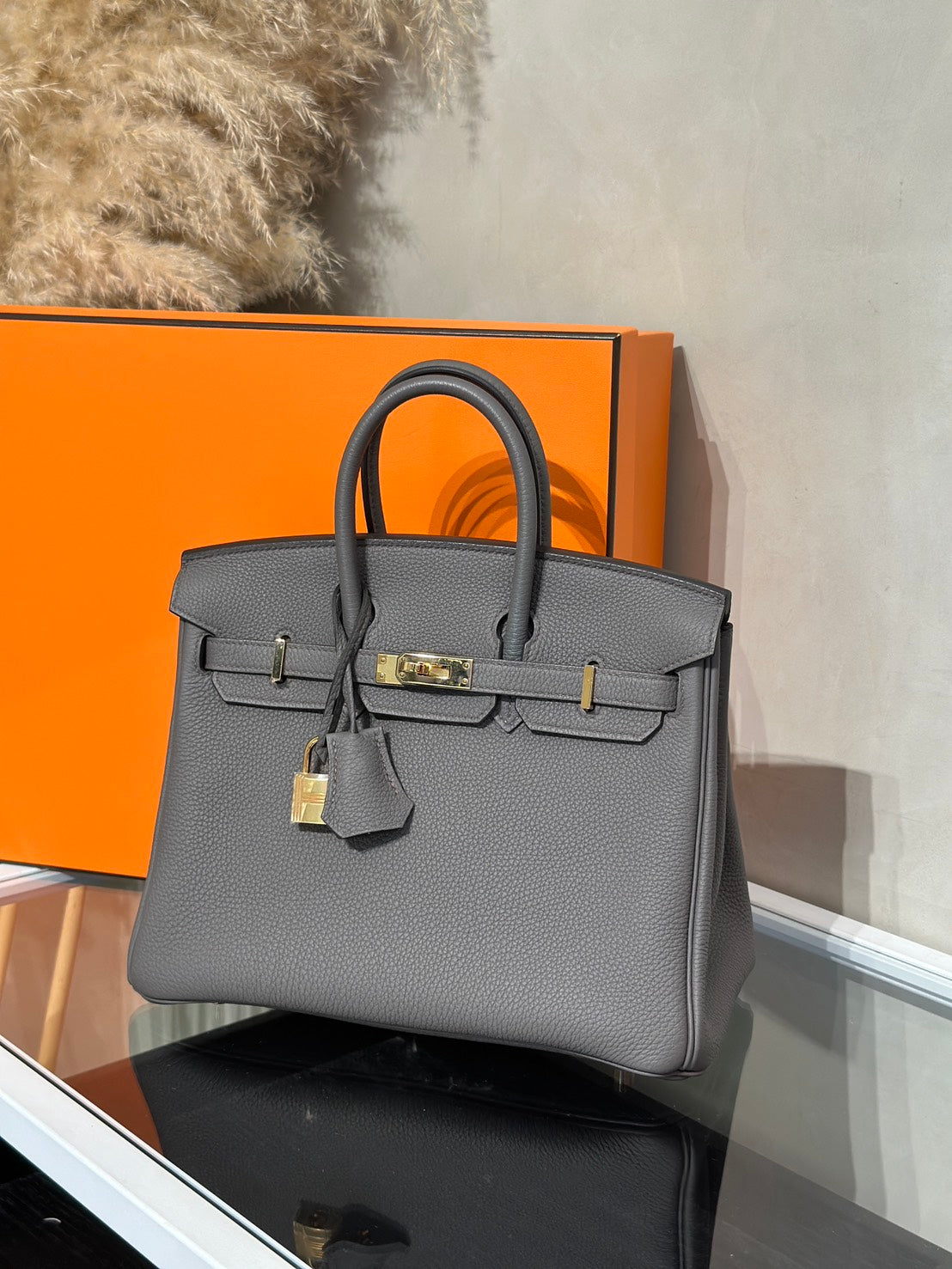 HERMES Birkin 25 - Etain 8F 錫器灰金 D