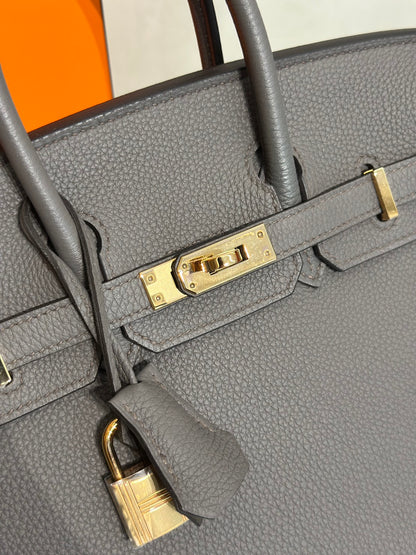 HERMES Birkin 25 - Etain 8F 錫器灰金 D