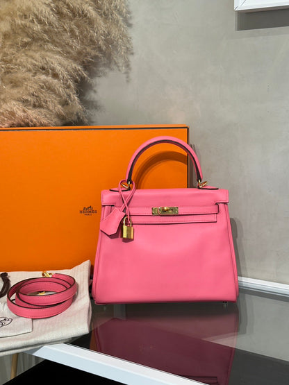 HERMES Kelly 25 - Rose Lipstick U5 唇膏粉金 D