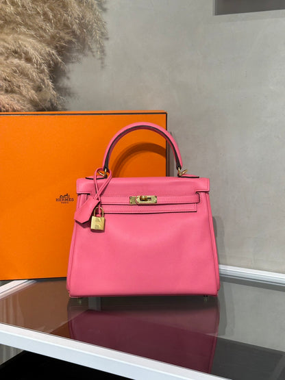 HERMES Kelly 25 - Rose Lipstick U5 唇膏粉金 D