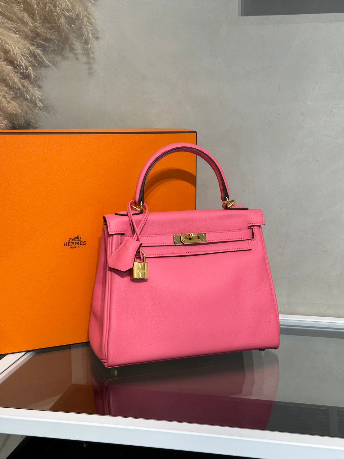HERMES Kelly 25 - Rose Lipstick U5 唇膏粉金 D