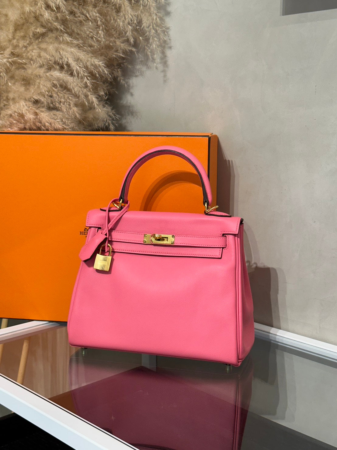 HERMES Kelly 25 - Rose Lipstick U5 唇膏粉金 D
