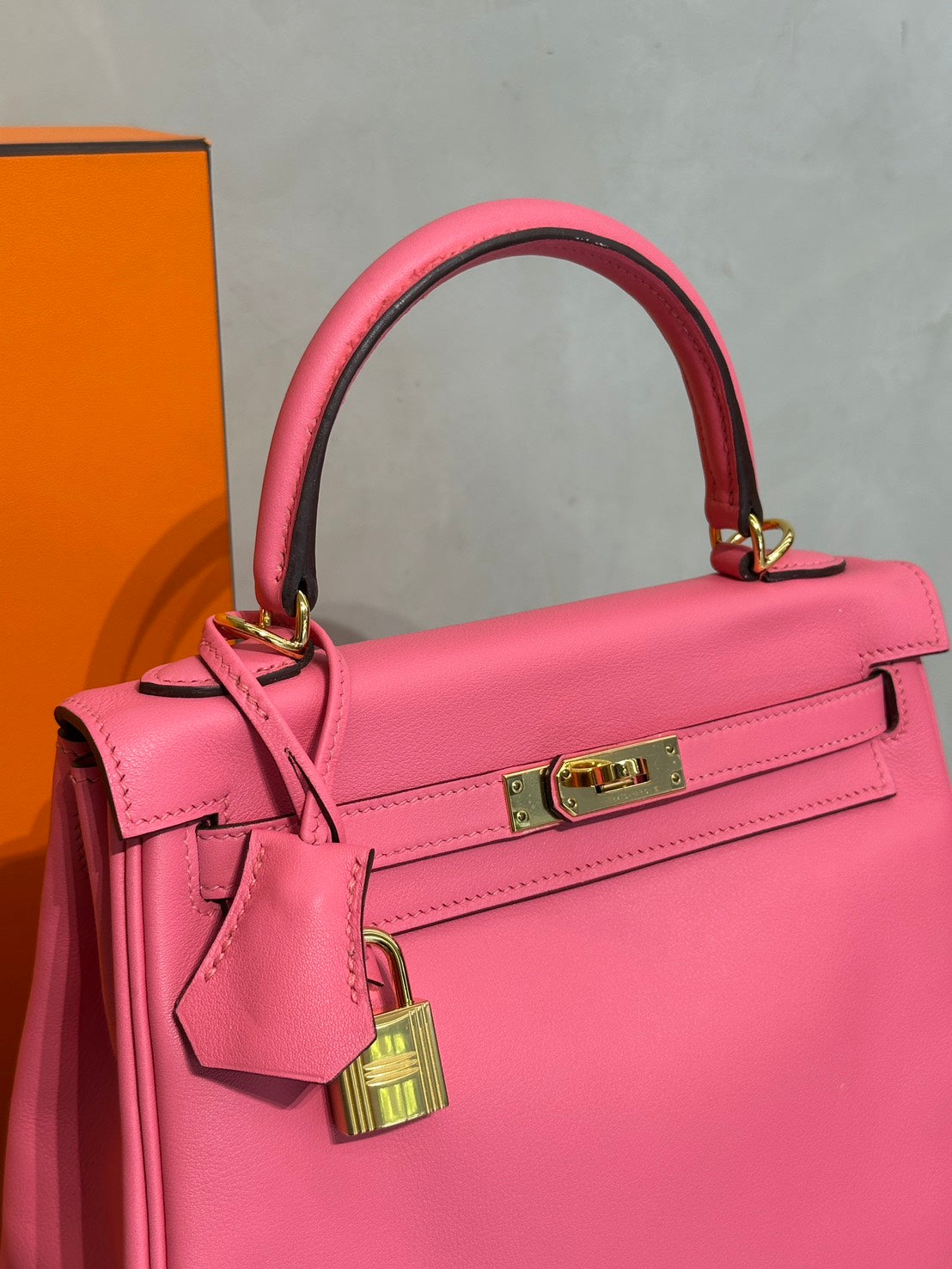 HERMES Kelly 25 - Rose Lipstick U5 唇膏粉金 D