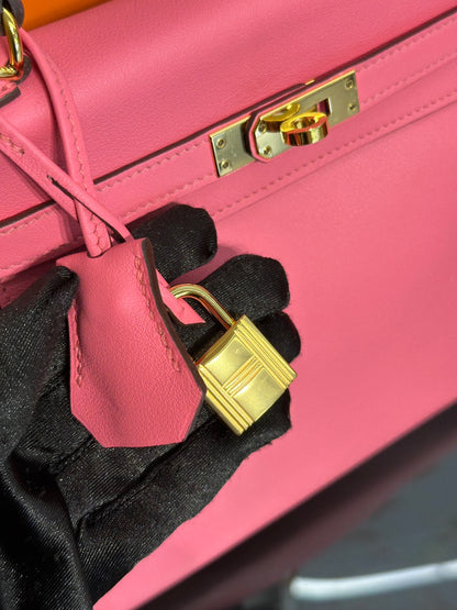 HERMES Kelly 25 - Rose Lipstick U5 唇膏粉金 D