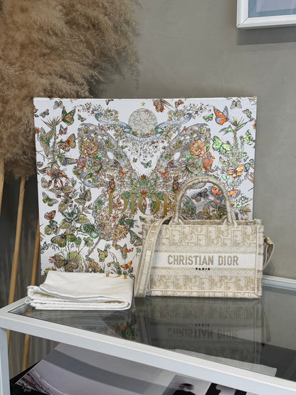 DIOR Oblique Mini Tote - 白金