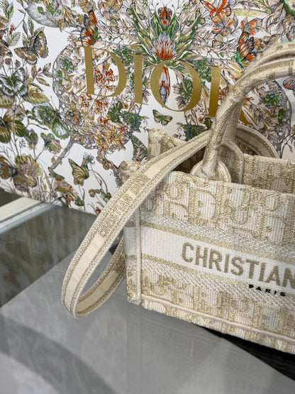 DIOR Oblique Mini Tote - 白金
