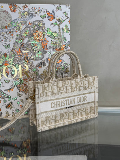 DIOR Oblique Mini Tote - 白金