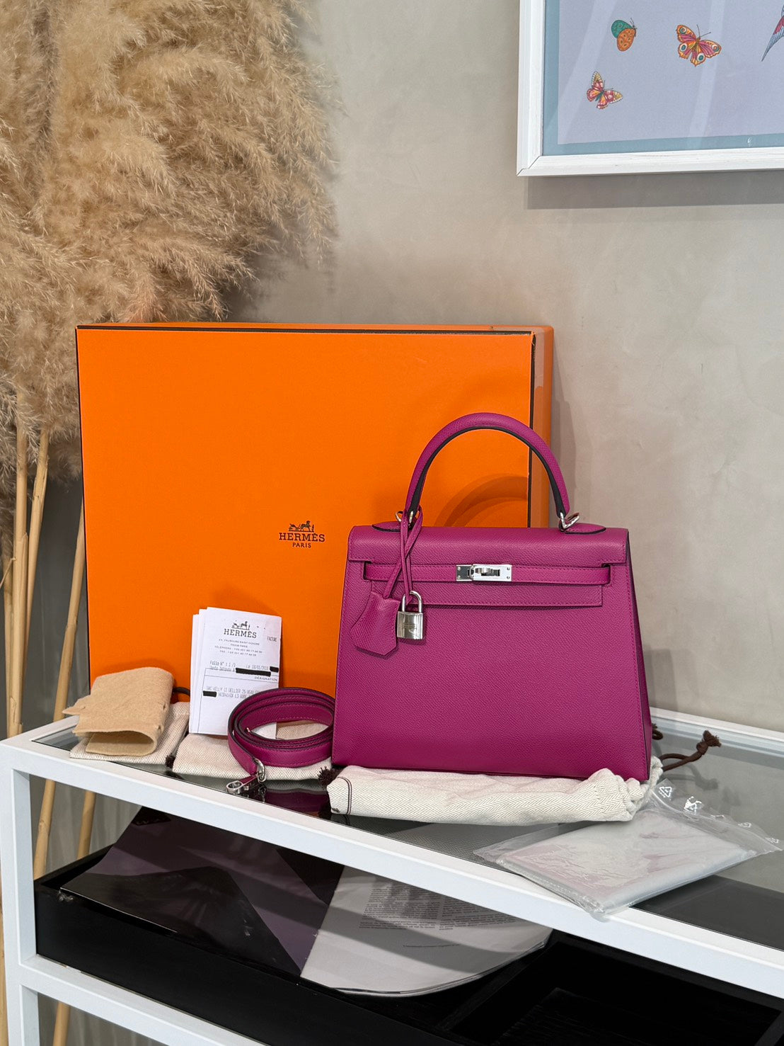 HERMES Kelly 25 - Rose Purple L3 玫粉銀 A