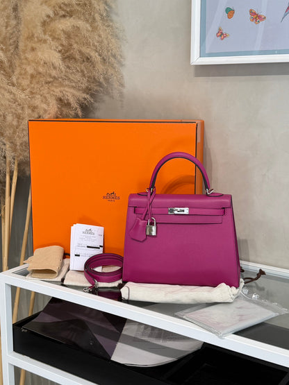 HERMES Kelly 25 - Rose Purple L3 玫粉銀 A