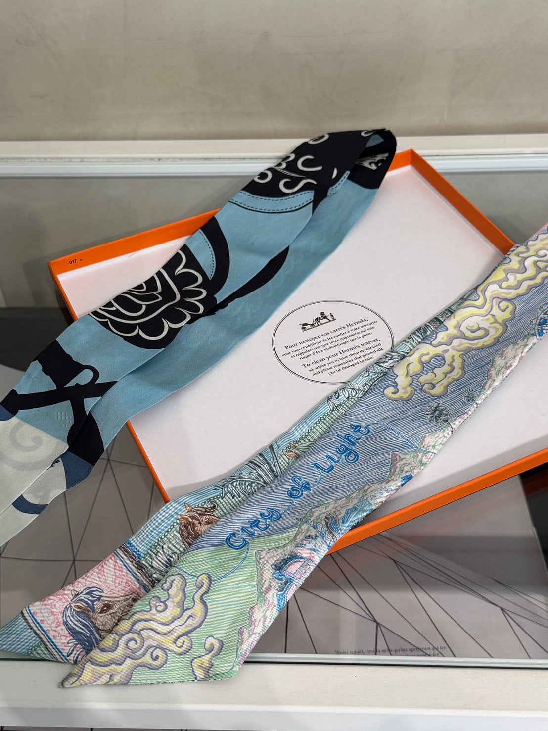 HERMES City of Light光之城/Festival Quadri亞馬遜節慶Twilly二入組