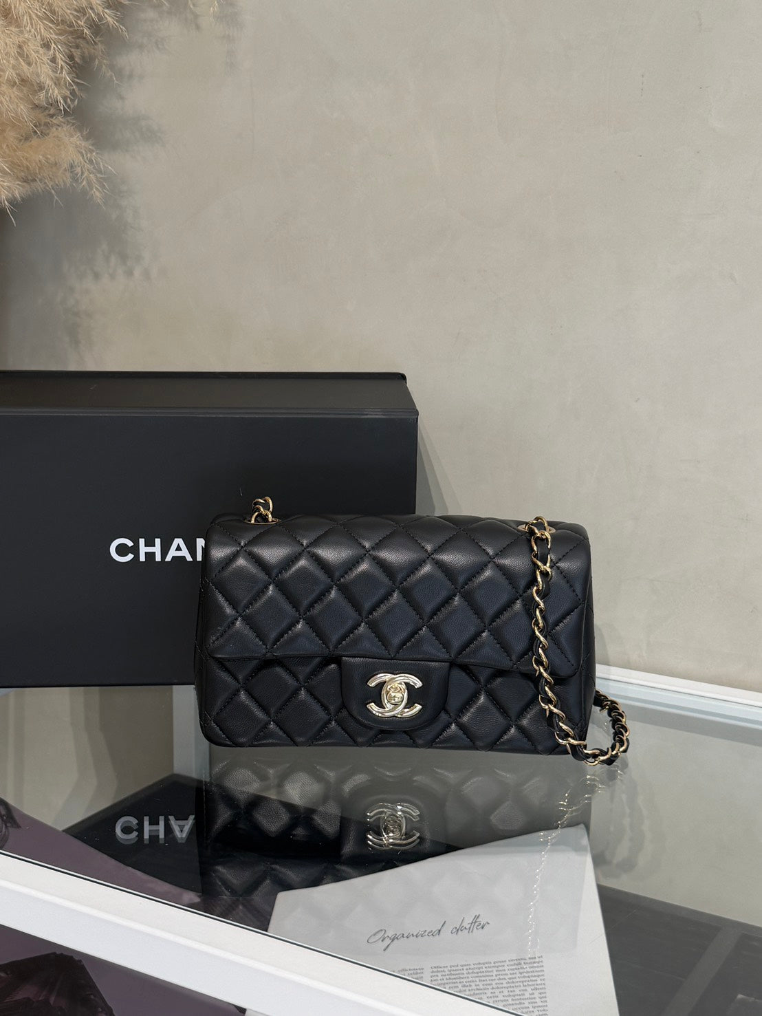 CHANEL 經典口蓋包Mini CF20 - 黑金
