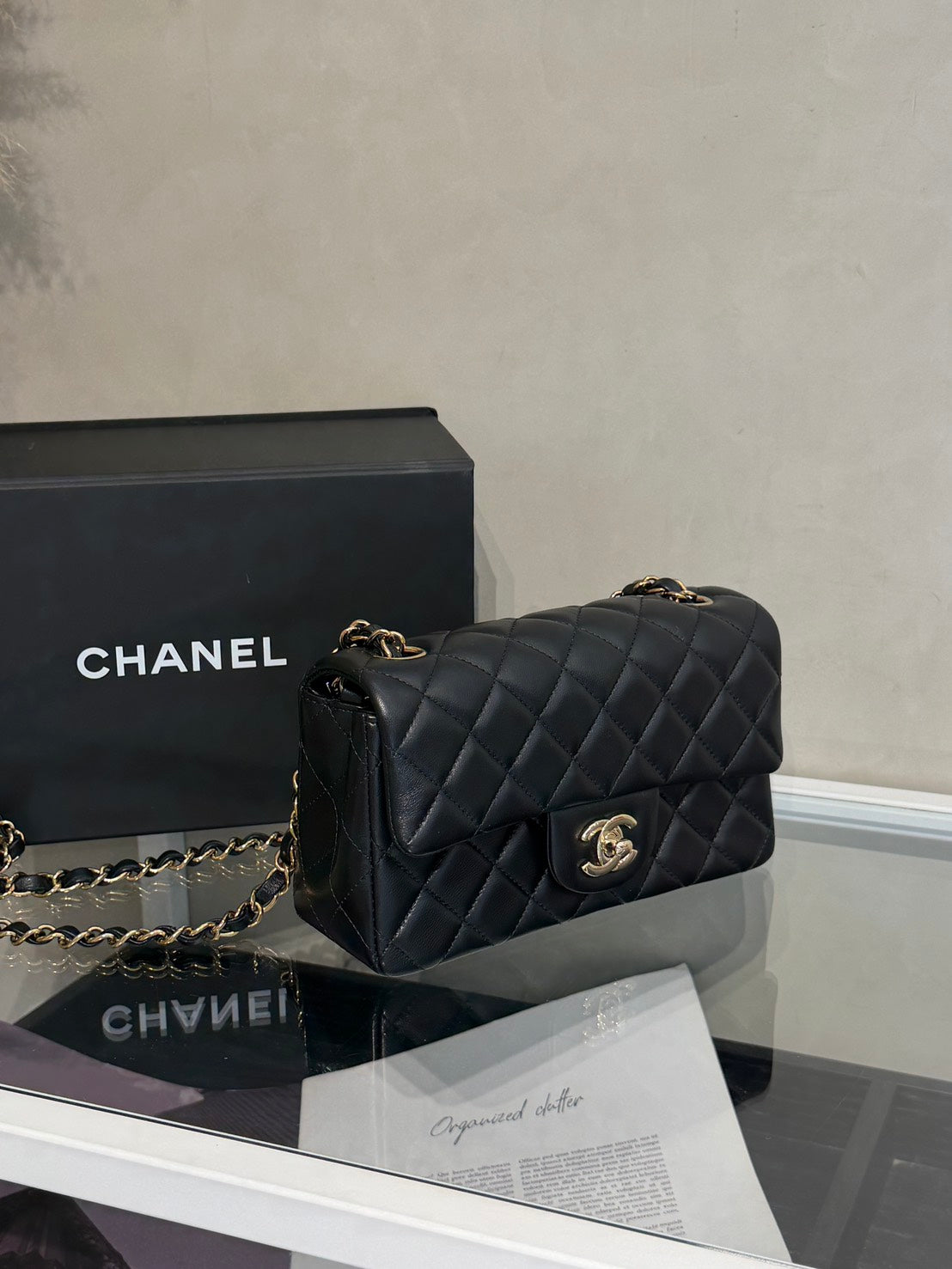 CHANEL 經典口蓋包Mini CF20 - 黑金