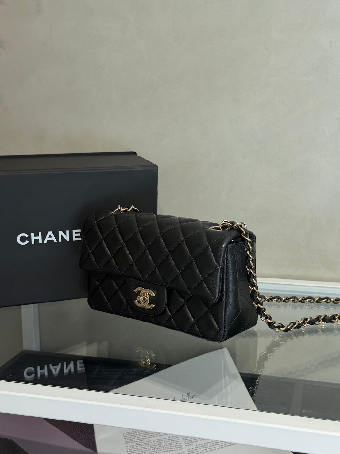 CHANEL 經典口蓋包Mini CF20 - 黑金