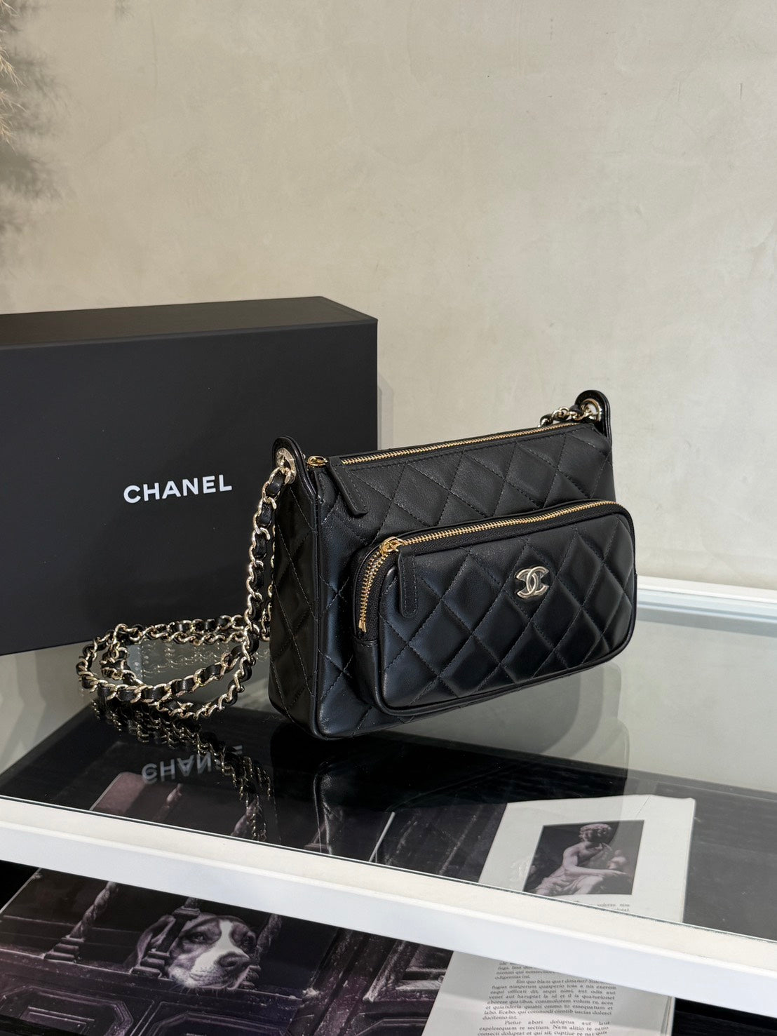 CHANEL 26P雙鍊條相機包 - 黑金