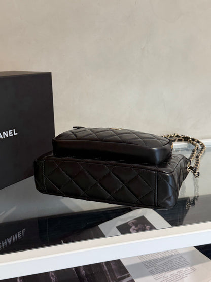 CHANEL 26P雙鍊條相機包 - 黑金