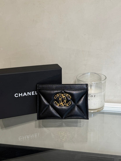 CHANEL 19 小羊皮名片夾 - 黑金