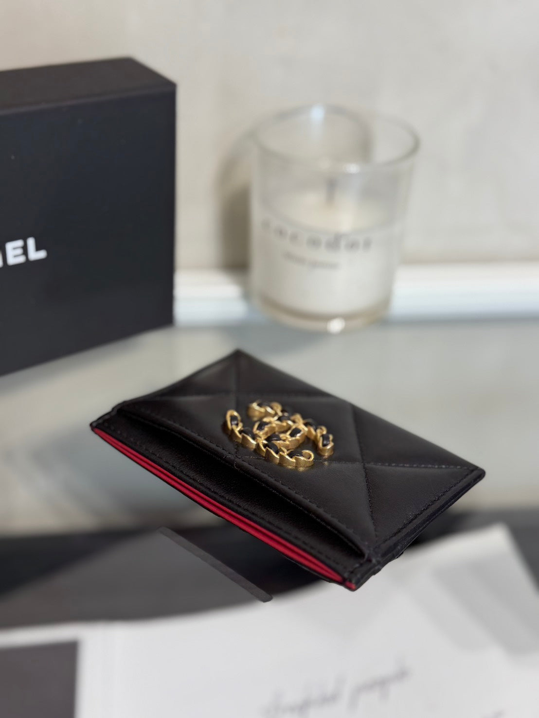 CHANEL 19 小羊皮名片夾 - 黑金