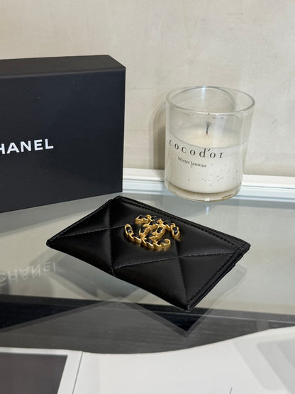 CHANEL 19 小羊皮名片夾 - 黑金