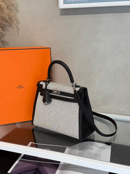 HERMES Kelly 25 - 熊貓銀 K