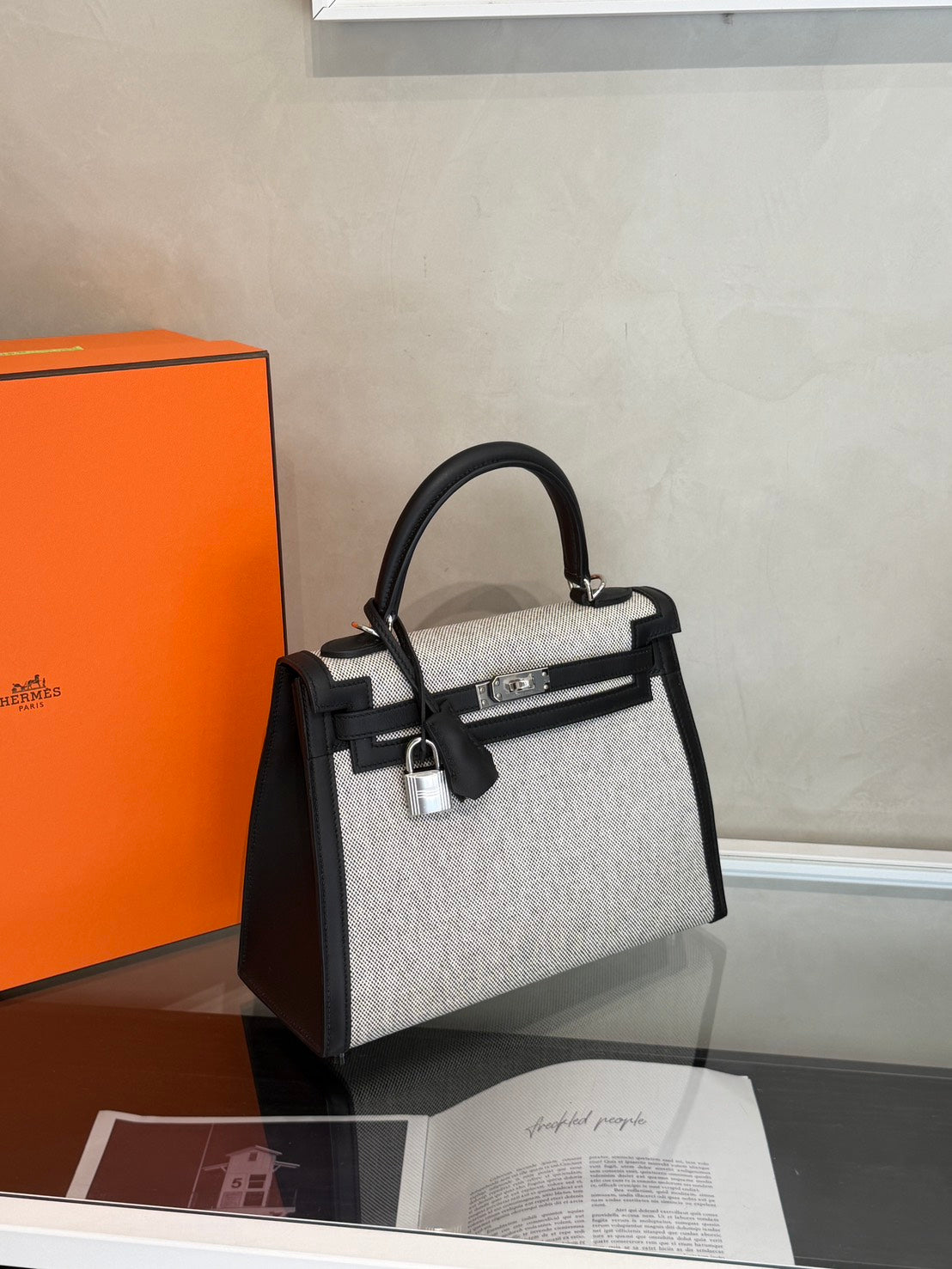 HERMES Kelly 25 - 熊貓銀 K