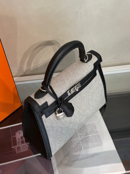 HERMES Kelly 25 - 熊貓銀 K