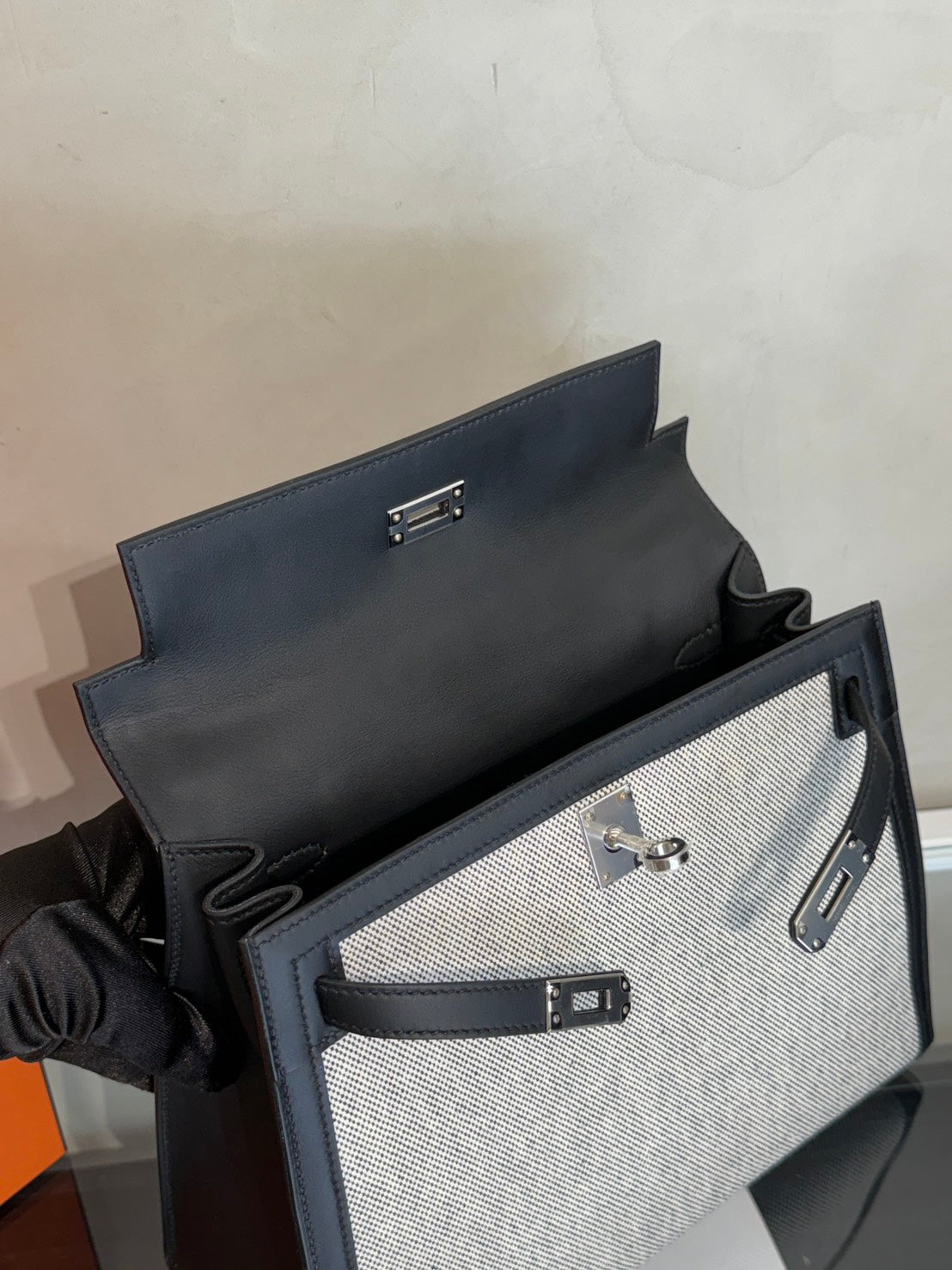 HERMES Kelly 25 - 熊貓銀 K