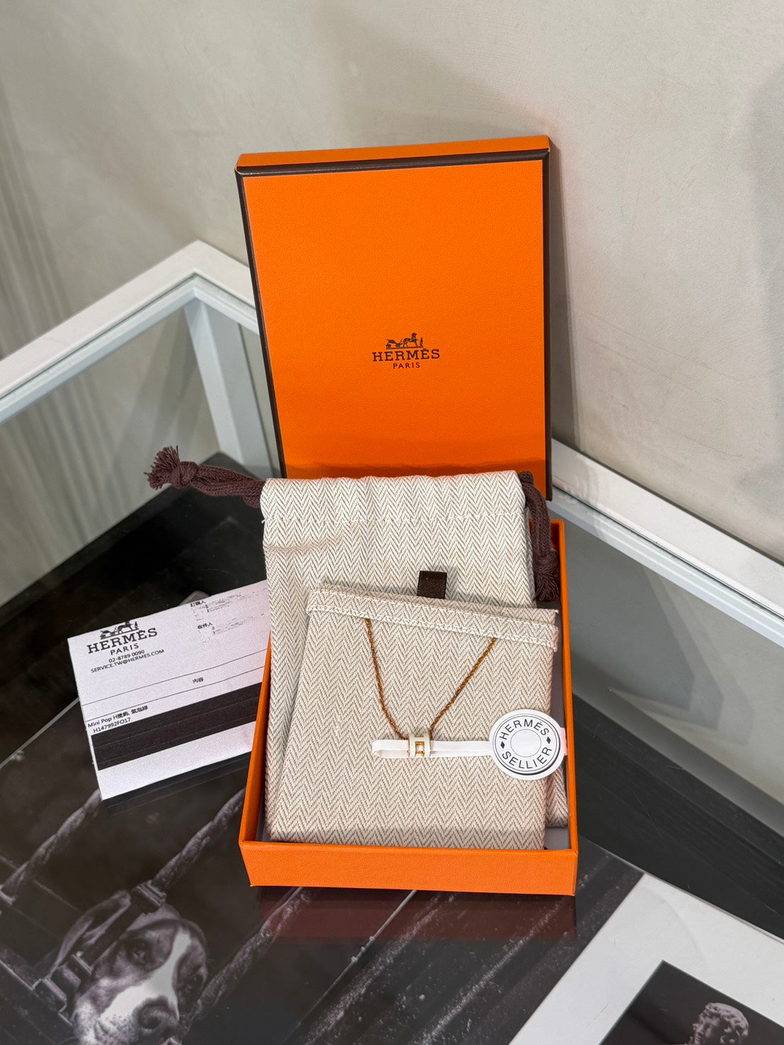 HERMES Mini Pop H項鍊 - 氣泡綠玫瑰金