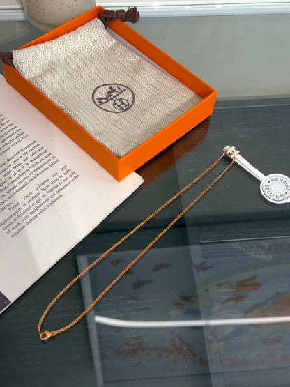 HERMES Mini Pop H項鍊 - 氣泡綠玫瑰金