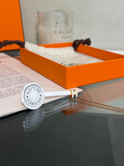 HERMES Mini Pop H項鍊 - 氣泡綠玫瑰金