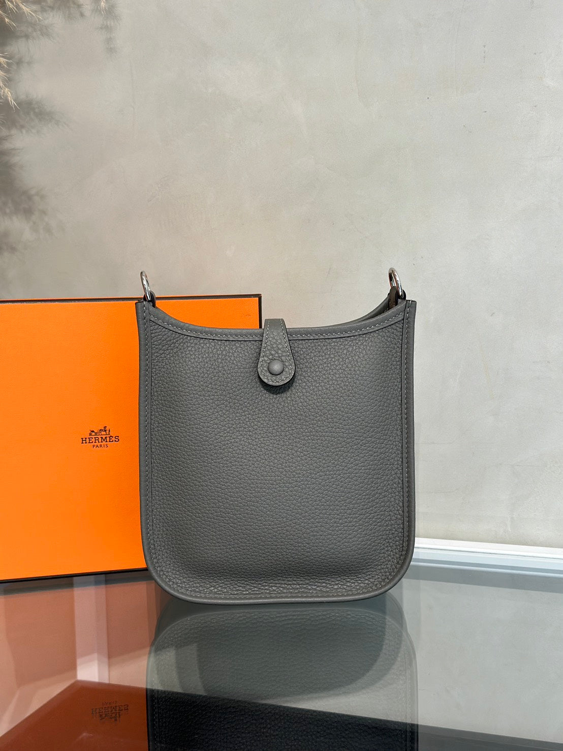 HERMES Mini Evelyne - Gris Meyer 0L 積雨雲灰銀 U
