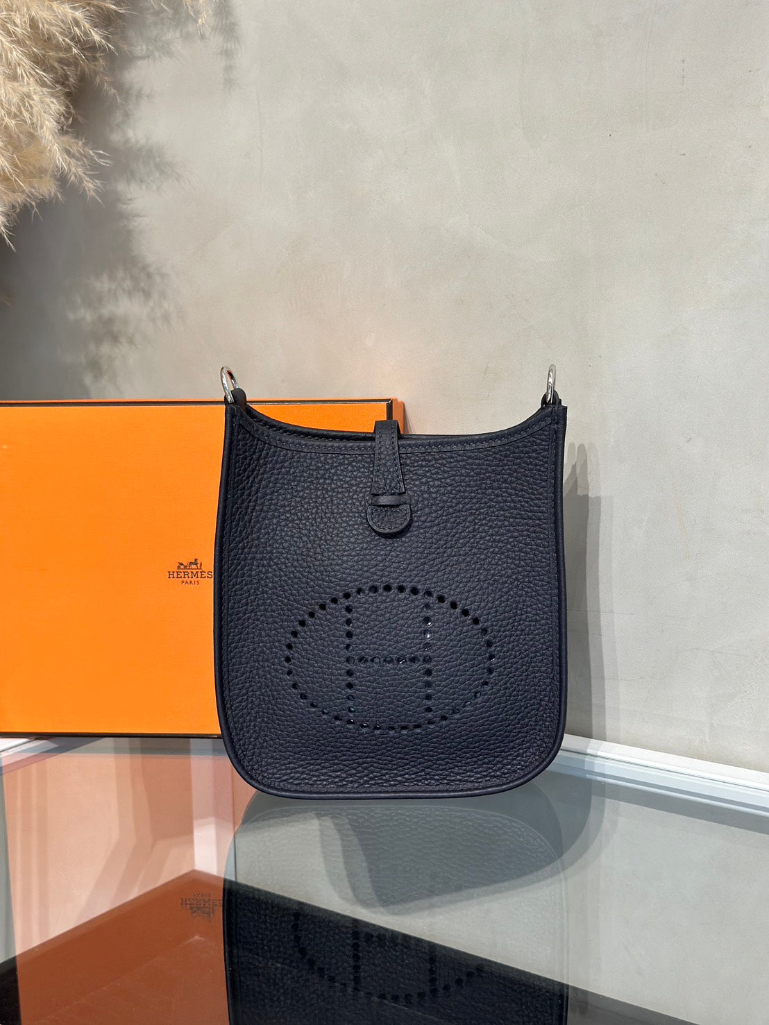 HERMES Mini Evelyne - Caban 3Y 水冰藍銀 B