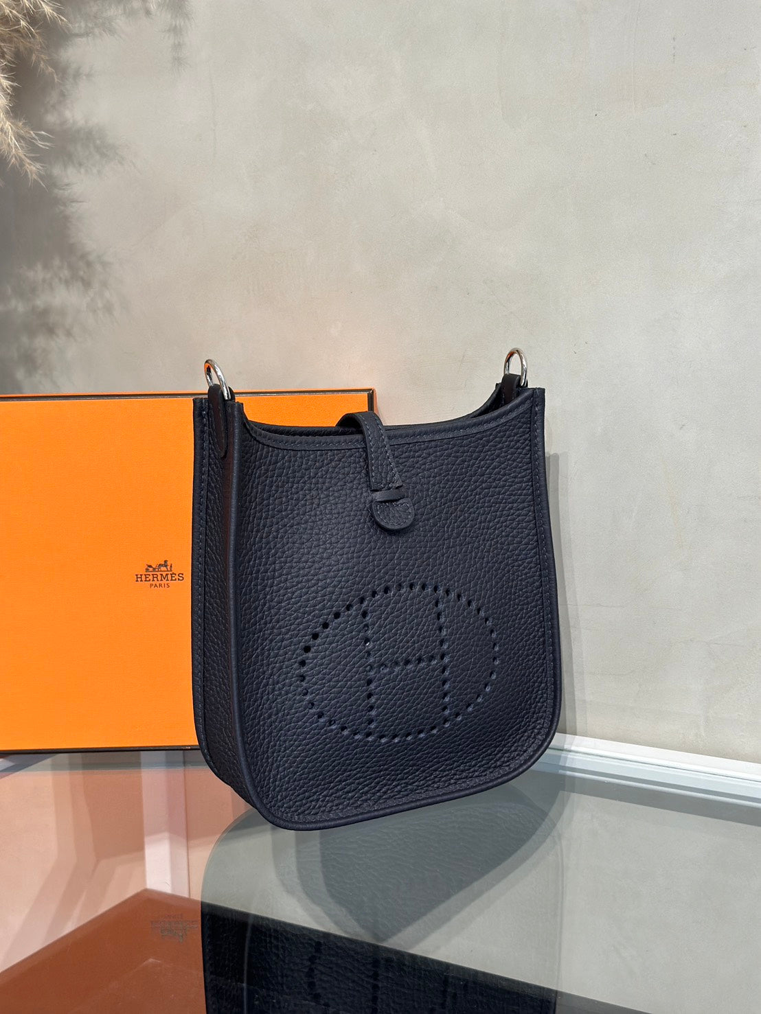 HERMES Mini Evelyne - Caban 3Y 水冰藍銀 B
