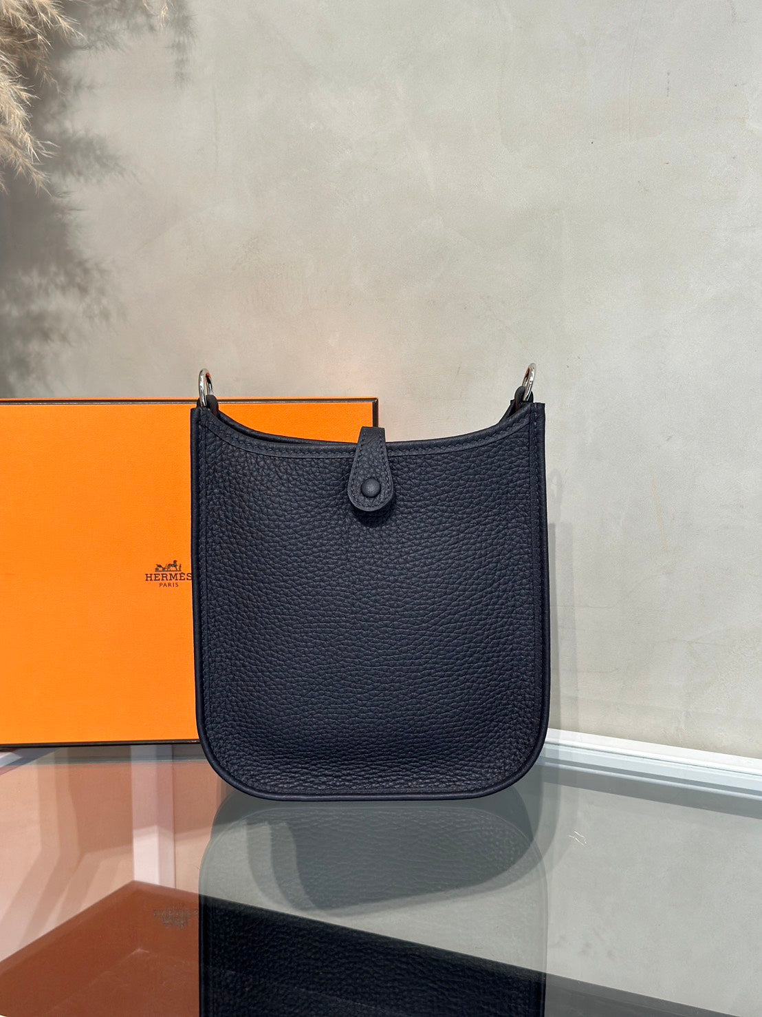 HERMES Mini Evelyne - Caban 3Y 水冰藍銀 B