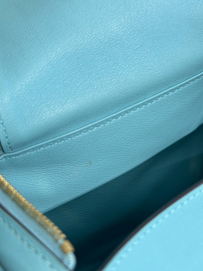 HERMES Mini Lindy - Bleu Atoll 3P 馬卡龍藍金 Y