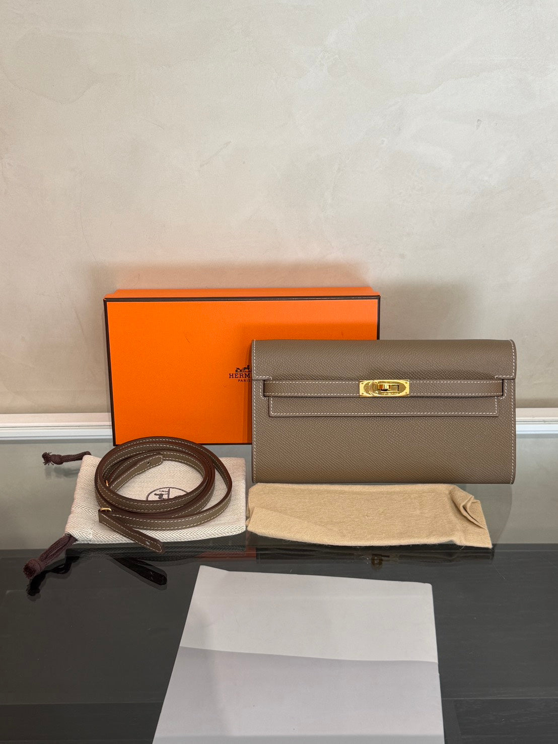 HERMES Kelly To Go - Etoupe 18 大象灰金 B
