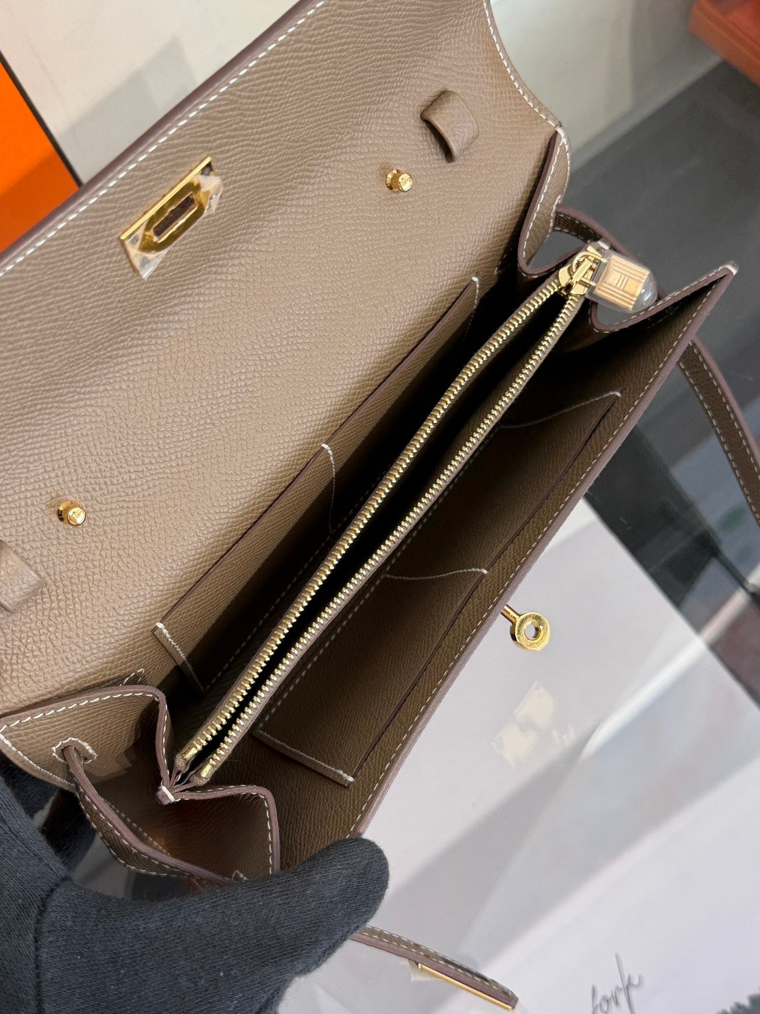 HERMES Kelly To Go - Etoupe 18 大象灰金 B
