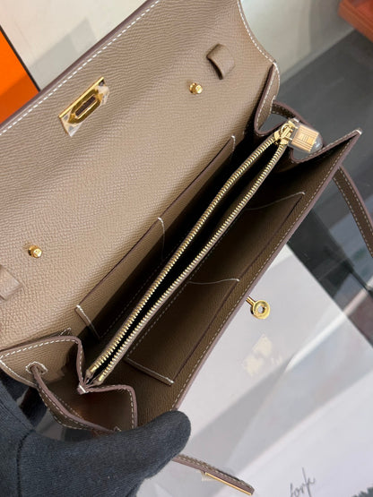 HERMES Kelly To Go - Etoupe 18 大象灰金 B