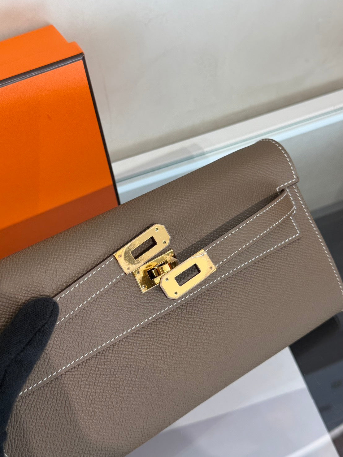 HERMES Kelly To Go - Etoupe 18 大象灰金 B