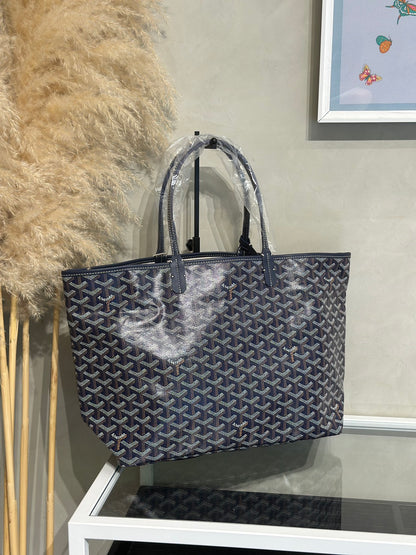 GOYARD 經典亞麻帆布Tote - 小號深藍