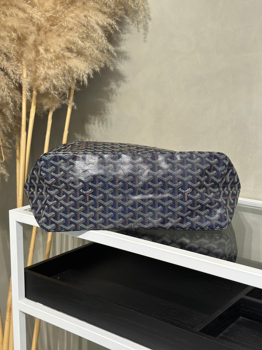 GOYARD 經典亞麻帆布Tote - 小號深藍