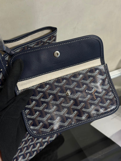 GOYARD 經典亞麻帆布Tote - 小號深藍