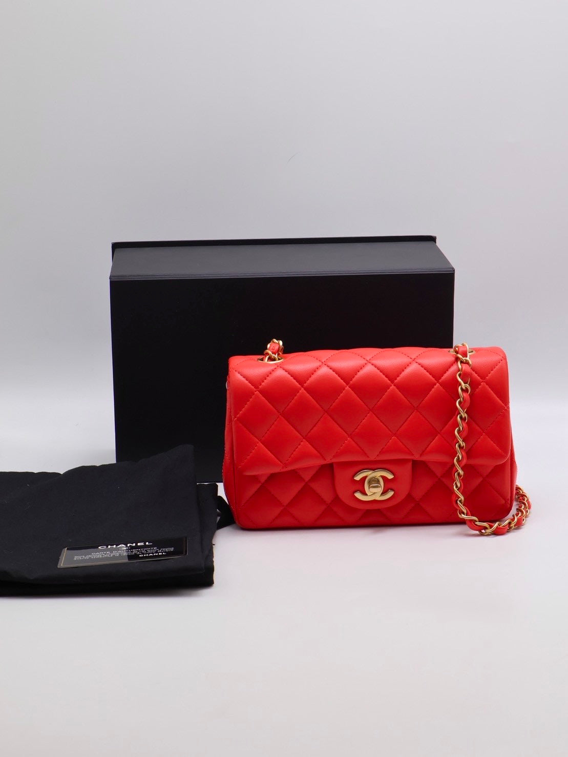 CHANEL 經典口蓋包Mini CF20 - 紅金27開