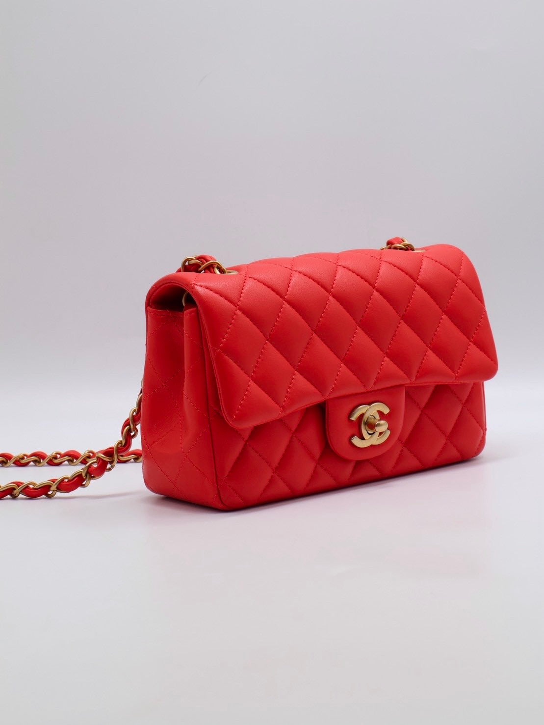 CHANEL 經典口蓋包Mini CF20 - 紅金27開