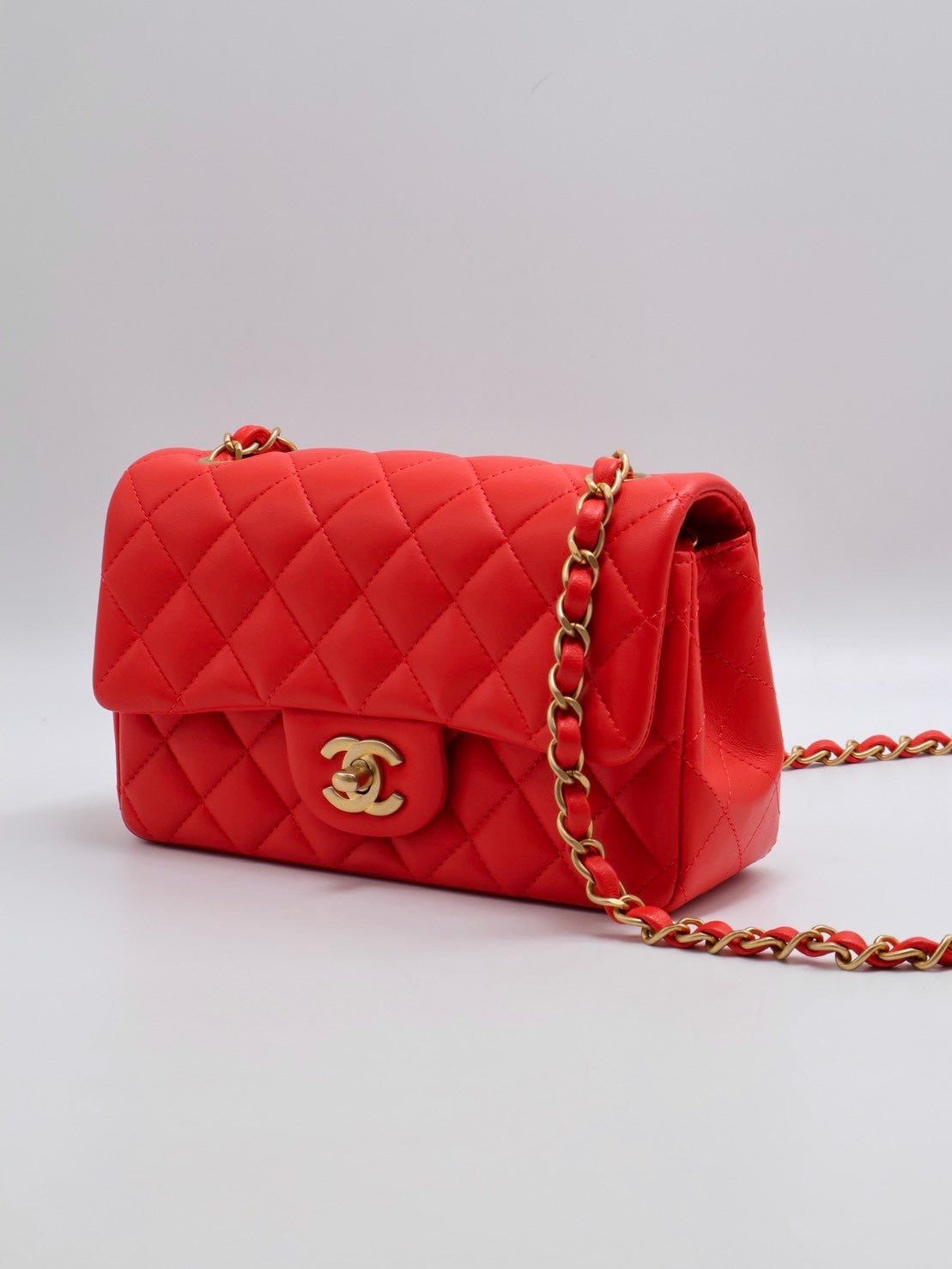 CHANEL 經典口蓋包Mini CF20 - 紅金27開