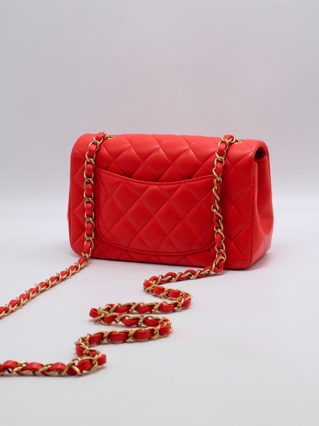 CHANEL 經典口蓋包Mini CF20 - 紅金27開